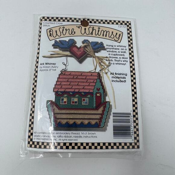 New VTG 1994 Wire Whimsy Ark Whimsy Dimensions, Inc. 6" Counted Cross Stitch Kit - Picture 1 of 5